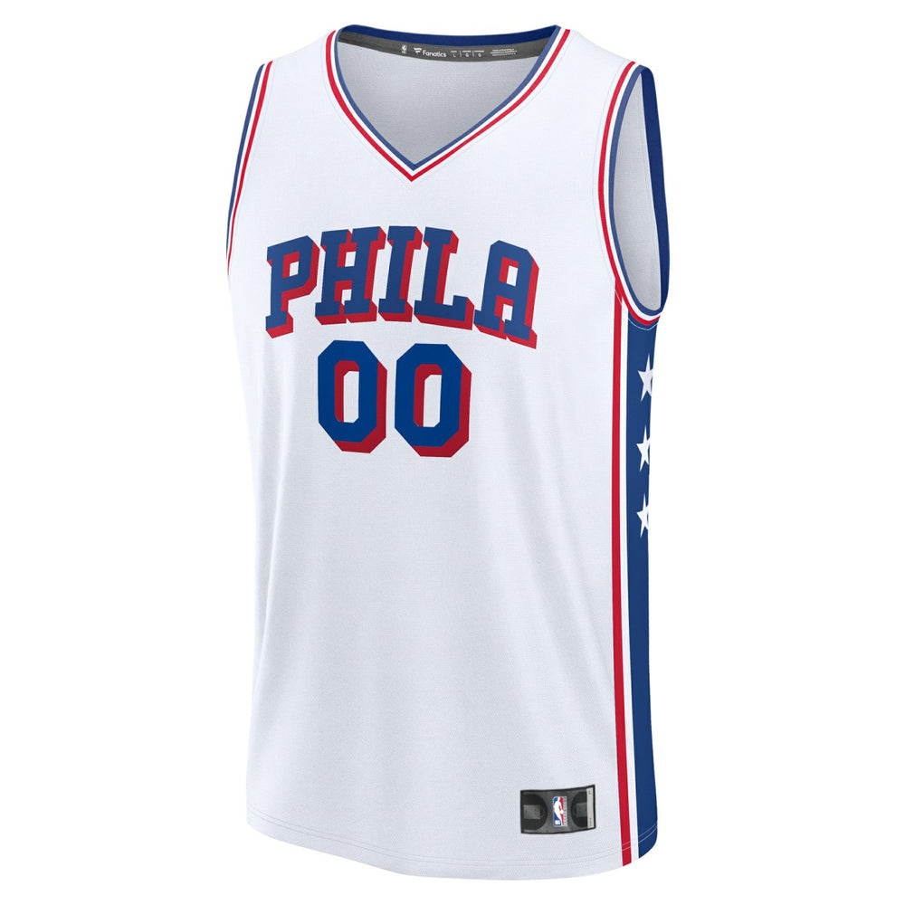 Fanatics Philadelphia 76ers Youth Fast Break Custom Replica Jersey White Association Edition