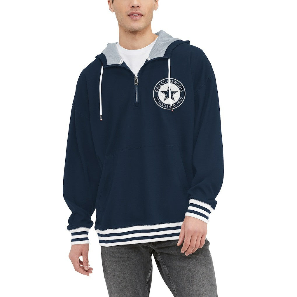 Dallas Cowboys Tommy Hilfiger Aaron Quarter-Zip Hoodie - Navy - NFL