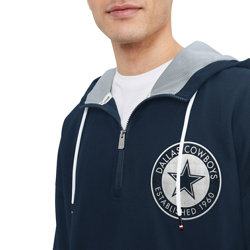 Dallas Cowboys Tommy Hilfiger Aaron Quarter-Zip Hoodie - Navy - NFL