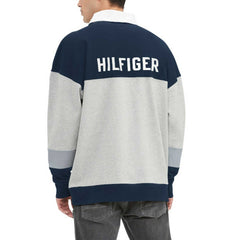 Dallas Cowboys Tommy Hilfiger Connor Oversized Rugby Long Sleeve Polo - Heather Gray/Navy - NFL