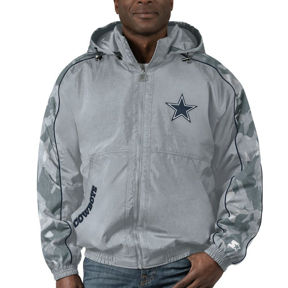 Dallas Cowboys Starter Throwback Thursday Night Lights Hoodie Full-Zip Jacket - Silver - NFL