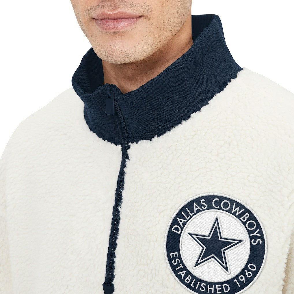 Dallas Cowboys Tommy Hilfiger Jordan Sherpa Quarter-Zip Jacket - White - NFL