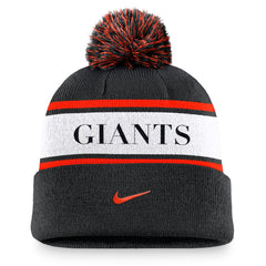 San Francisco Giants Nike Team Stripe Peak Cuffed Knit Hat with Pom Near Me