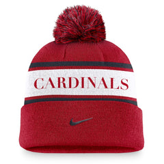 St. Louis Cardinals Nike Team Stripe Peak Cuffed Knit Hat with Pom Discount