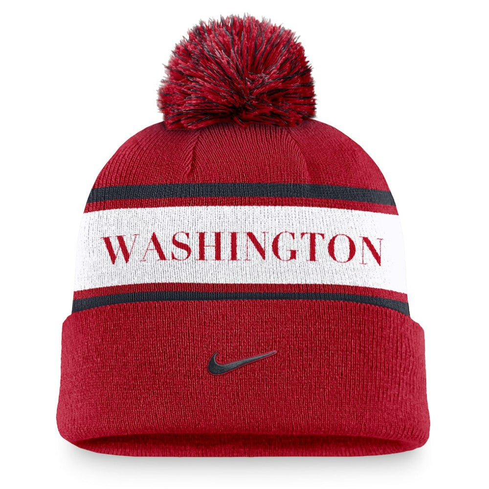 Washington Nationals Nike Team Stripe Peak Cuffed Knit Hat with Pom Outlet