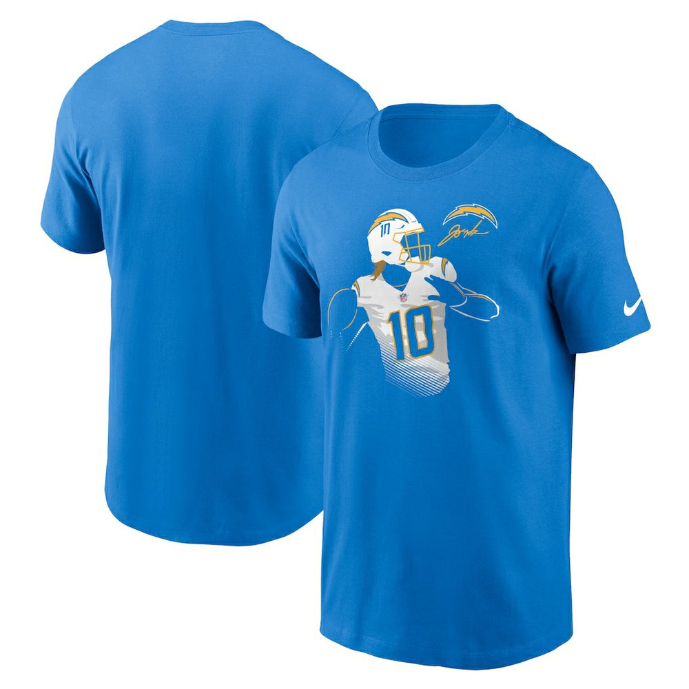 Justin Herbert Los Angeles Chargers Player Graphic T-Shirt - Powder Blue - Nike