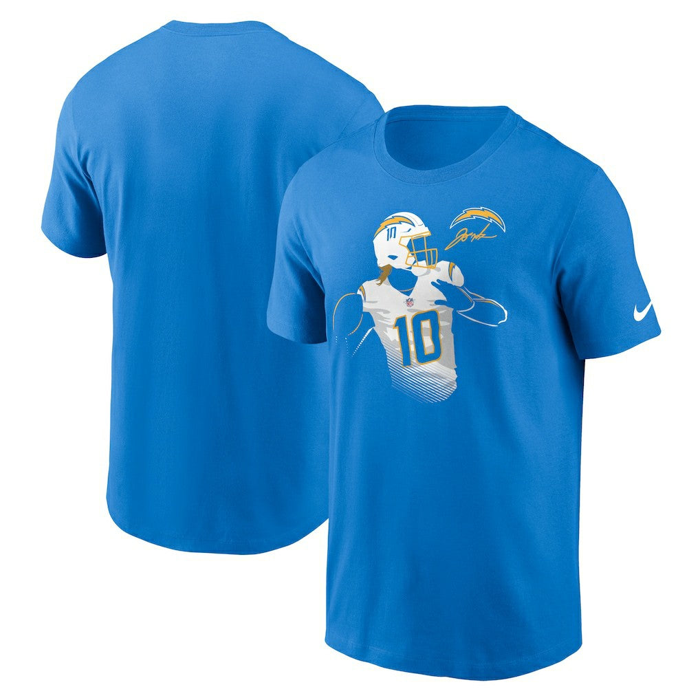 Justin Herbert Los Angeles Chargers Player Graphic T-Shirt - Powder Blue - Nike