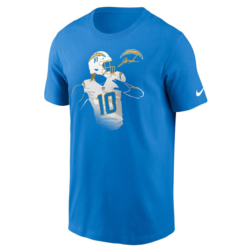 Justin Herbert Los Angeles Chargers Player Graphic T-Shirt - Powder Blue - Nike