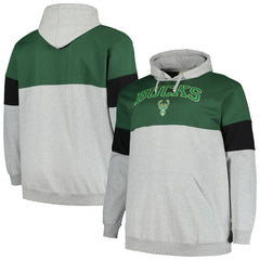 Fanatics Milwaukee Bucks Big & Tall Pullover Hoodie Hunter Green/Black