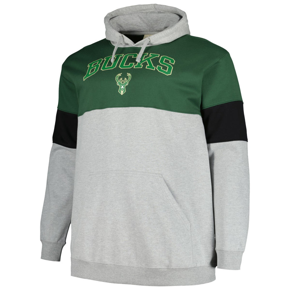 Fanatics Milwaukee Bucks Big & Tall Pullover Hoodie Hunter Green/Black