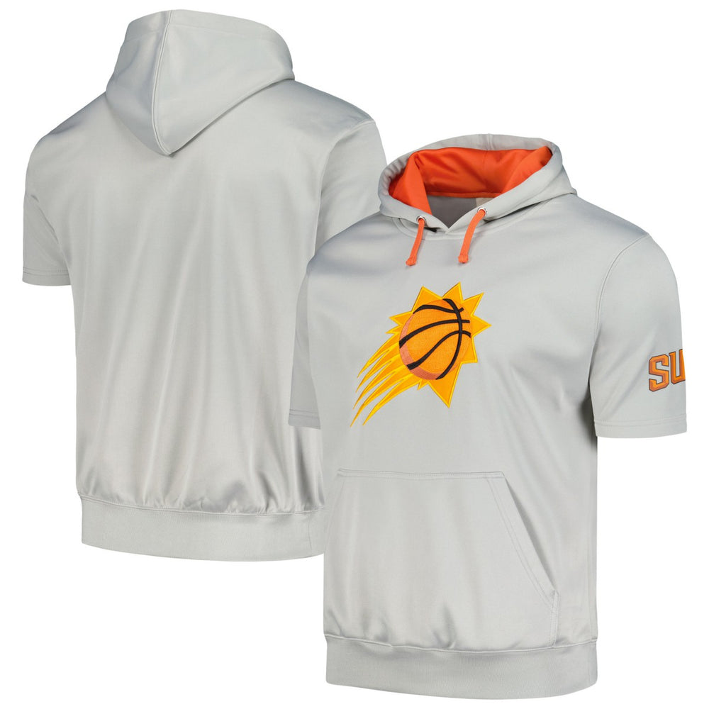 Fanatics Phoenix Suns Short Sleeve Pullover Hoodie Silver/Orange