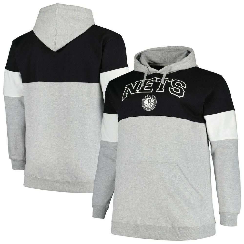Fanatics Brooklyn Nets Big & Tall Pullover Hoodie Black/White