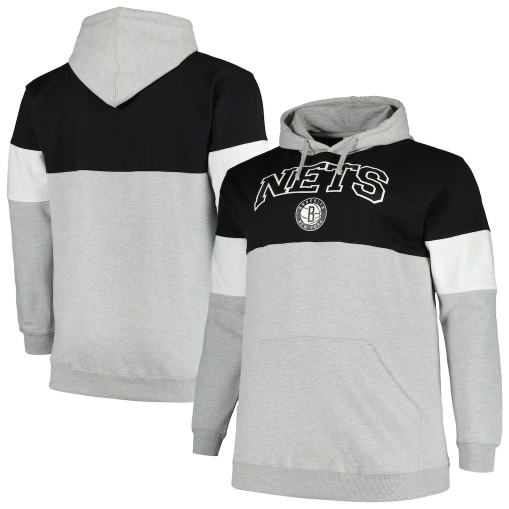 Fanatics Brooklyn Nets Big & Tall Pullover Hoodie Black/White
