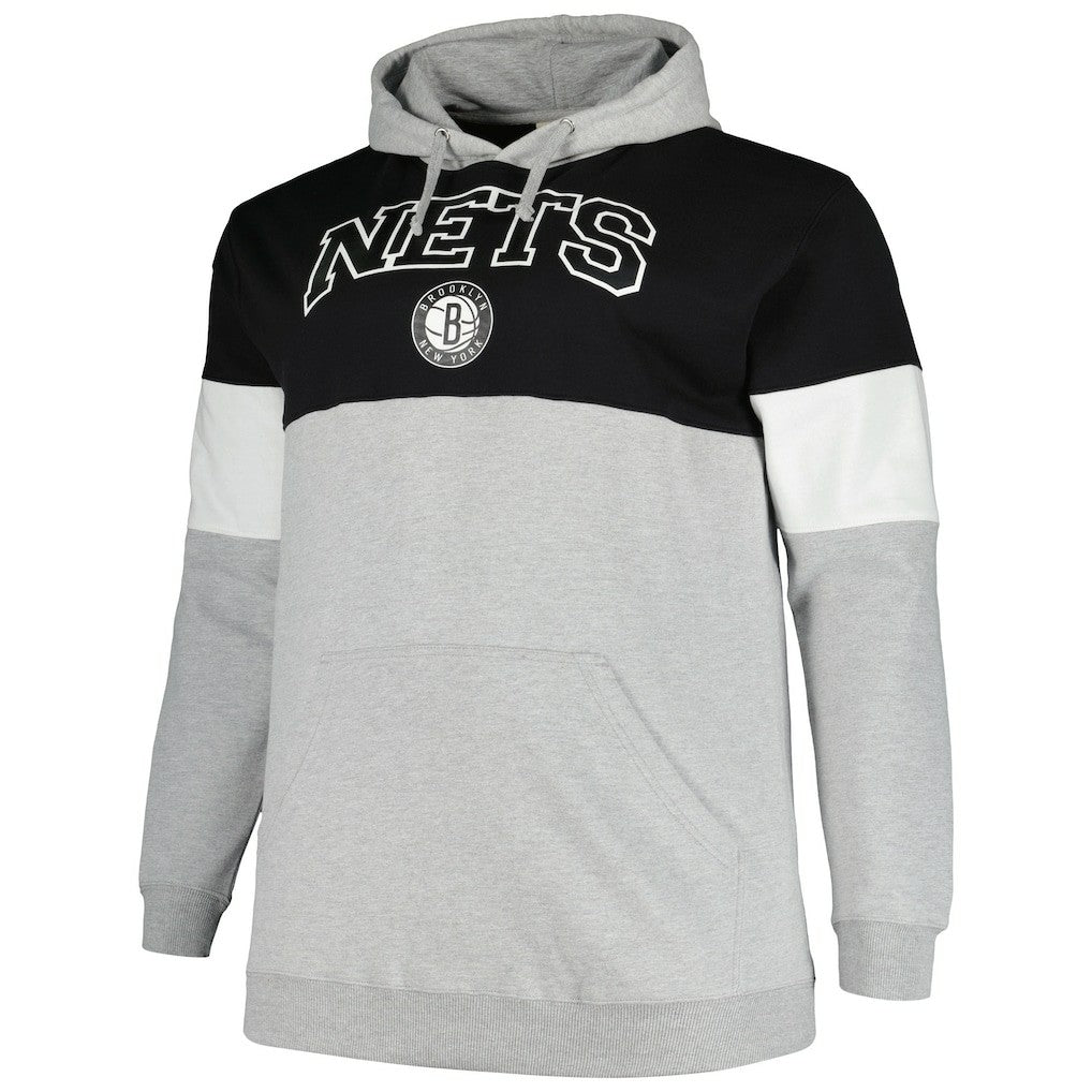Fanatics Brooklyn Nets Big & Tall Pullover Hoodie Black/White