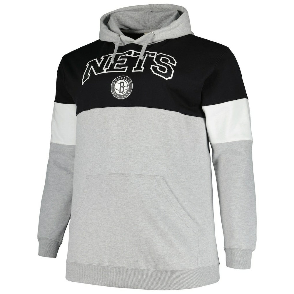 Fanatics Brooklyn Nets Big & Tall Pullover Hoodie Black/White