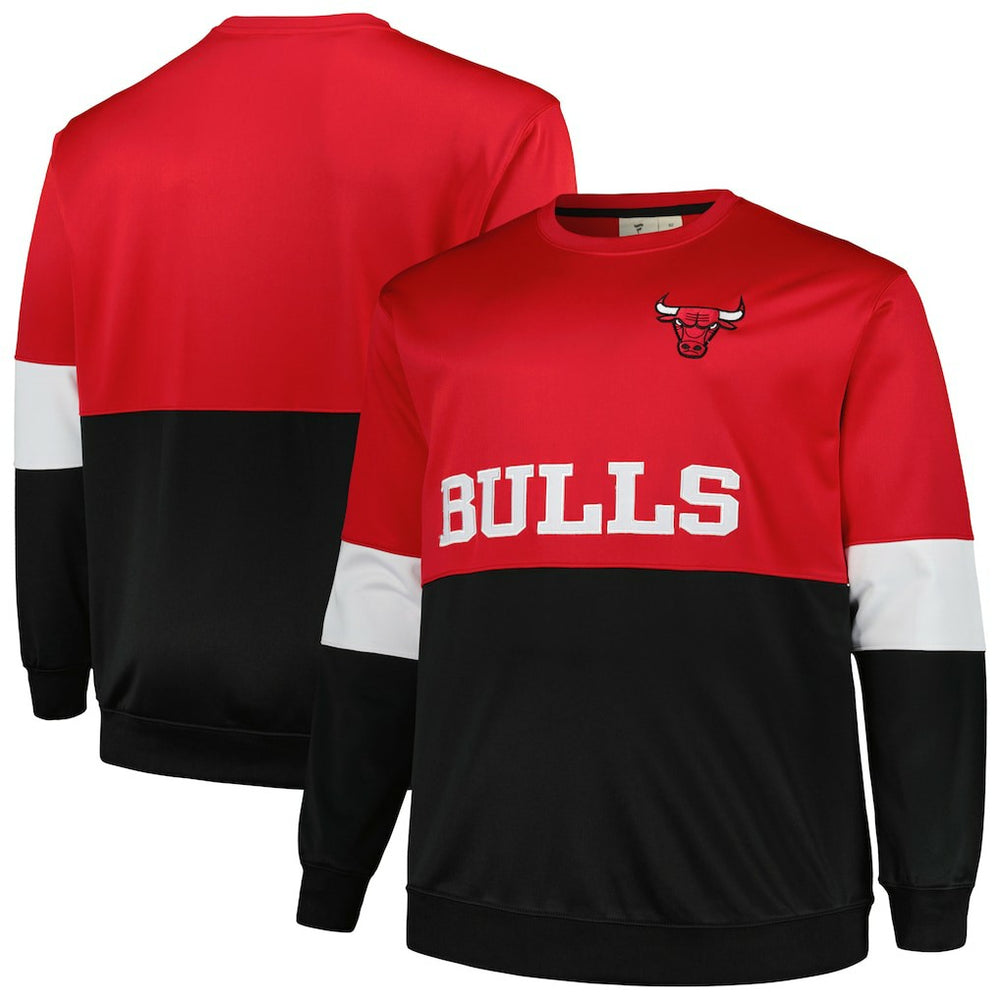 Fanatics Chicago Bulls Big & Tall Split Pullover Sweatshirt Red/Black