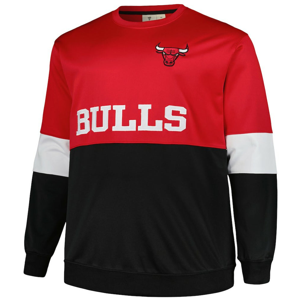 Fanatics Chicago Bulls Big & Tall Split Pullover Sweatshirt Red/Black