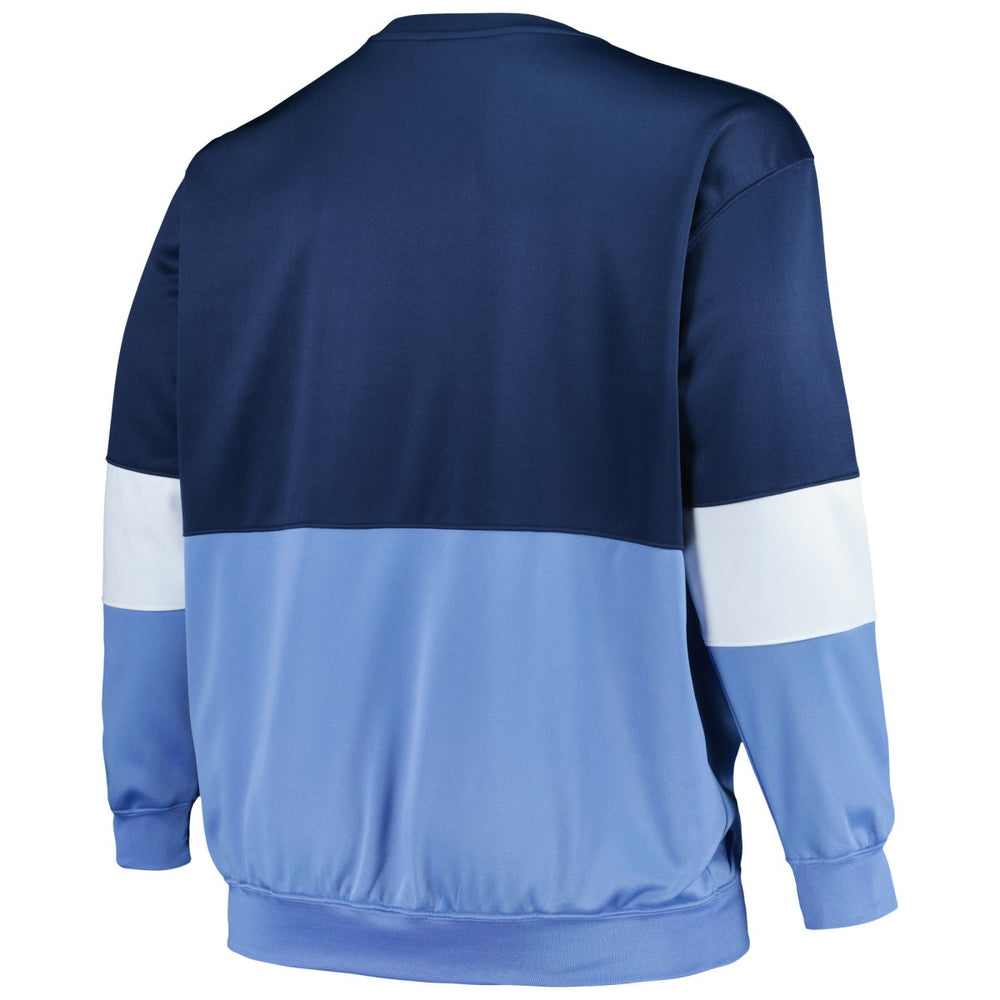 Fanatics Memphis Grizzlies Big & Tall Split Pullover Sweatshirt Navy/Light Blue