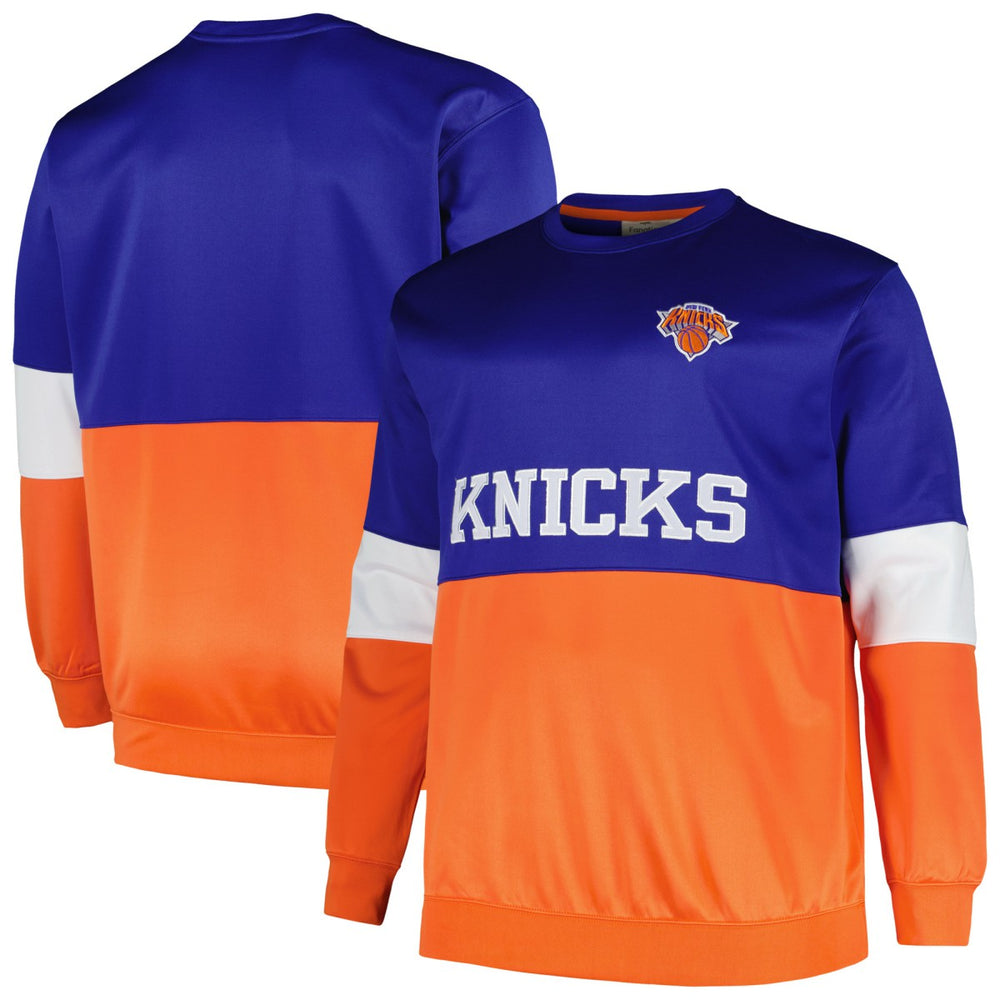 Fanatics New York Knicks Big & Tall Split Pullover Sweatshirt Blue/Orange