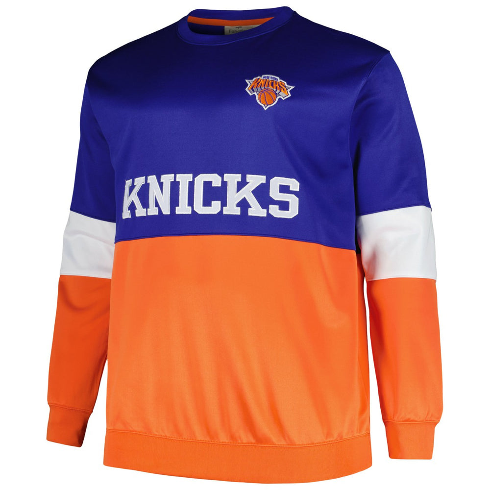 Fanatics New York Knicks Big & Tall Split Pullover Sweatshirt Blue/Orange