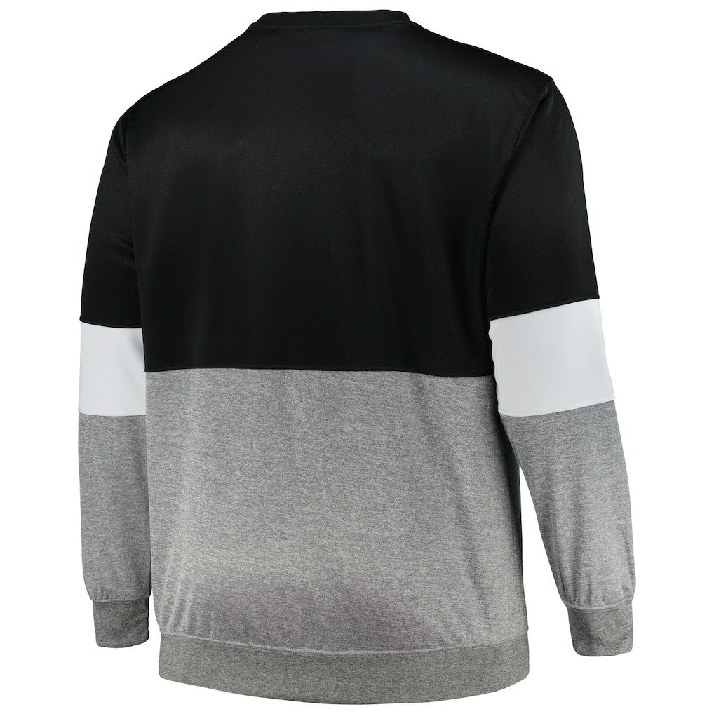 Fanatics Brooklyn Nets Big & Tall Split Pullover Sweatshirt Black/Heather Gray