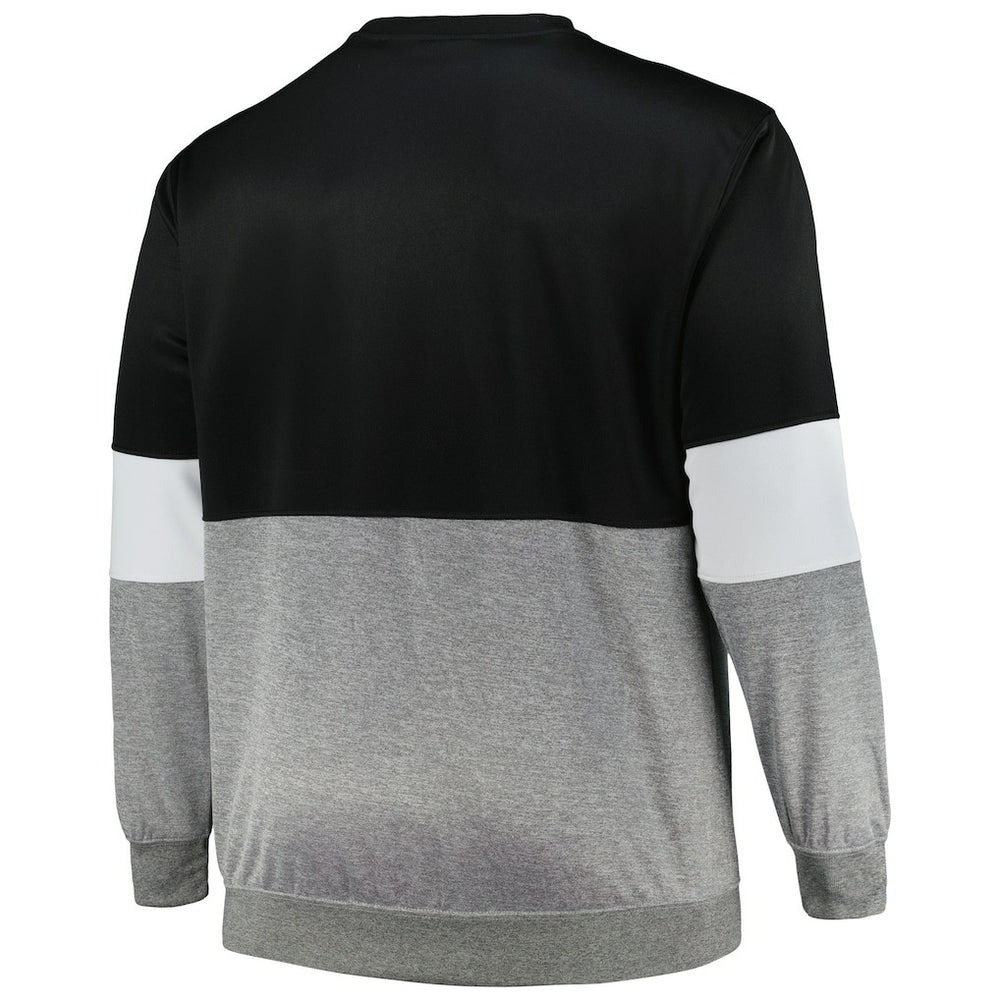 Fanatics Brooklyn Nets Big & Tall Split Pullover Sweatshirt Black/Heather Gray