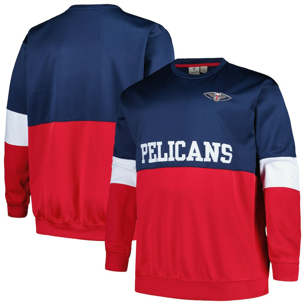 Fanatics New Orleans Pelicans Big & Tall Split Pullover Sweatshirt Navy/Red