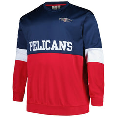 Fanatics New Orleans Pelicans Big & Tall Split Pullover Sweatshirt Navy/Red