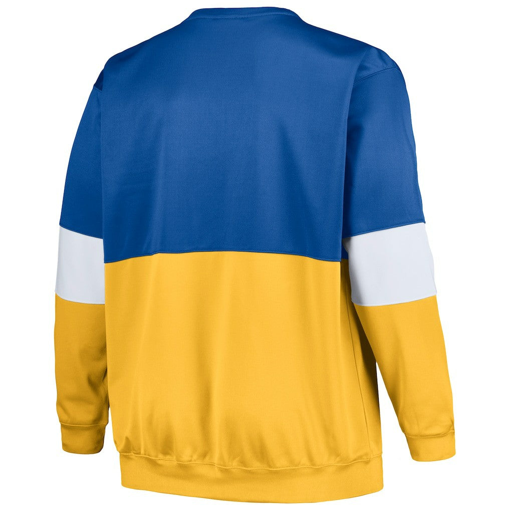 Fanatics Golden State Warriors Big & Tall Split Pullover Sweatshirt Royal/Gold