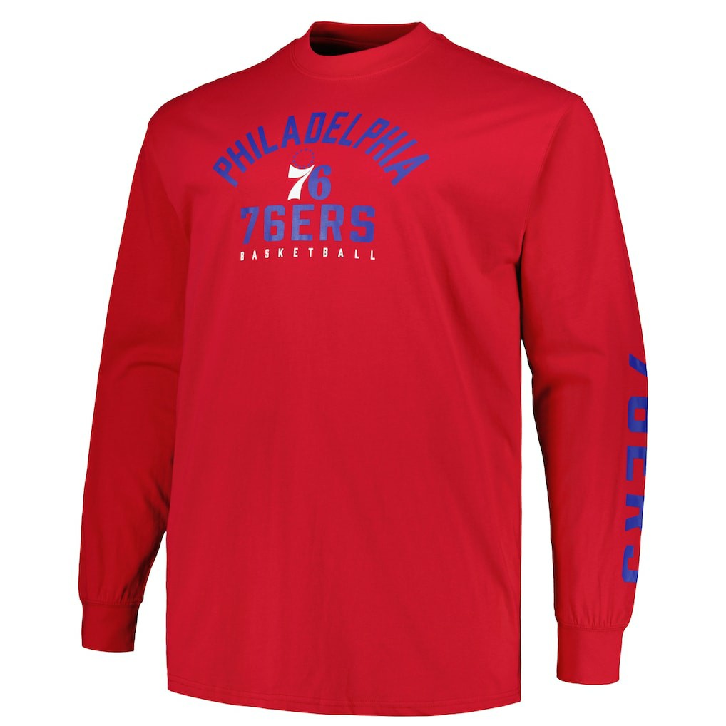 Fanatics Philadelphia 76ers Big & Tall Short Sleeve & Long Sleeve T-Shirt Set Royal/Red