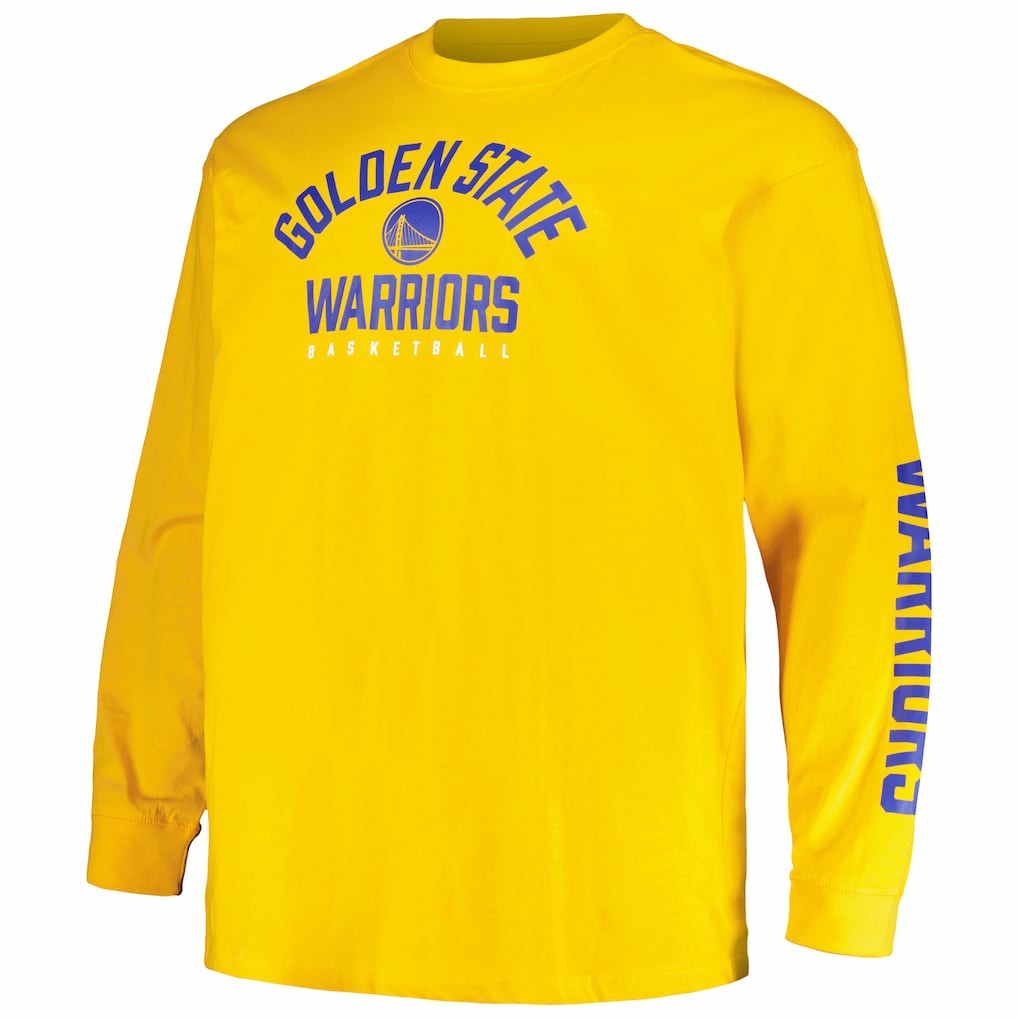 Fanatics Golden State Warriors Big & Tall Short Sleeve & Long Sleeve T-Shirt Set Royal/Gold