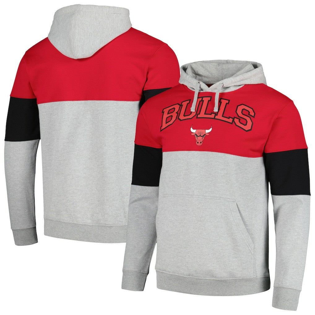 Fanatics Chicago Bulls Contrast Pieced Pullover Hoodie Red