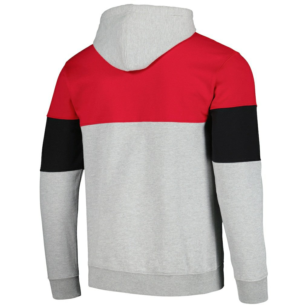 Fanatics Chicago Bulls Contrast Pieced Pullover Hoodie Red