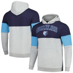 Fanatics Memphis Grizzlies Contrast Pieced Pullover Hoodie Navy