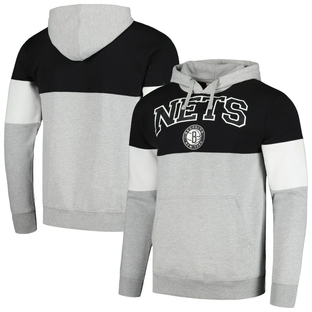 Fanatics Brooklyn Nets Contrast Pieced Pullover Hoodie Black