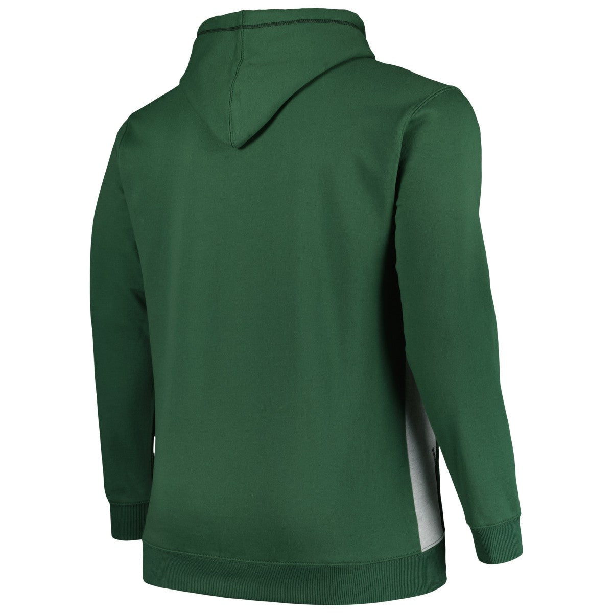 Fanatics Milwaukee Bucks Big & Tall Contrast Pieced Stitched Full-Zip Hoodie Hunter Green/Heather Gray