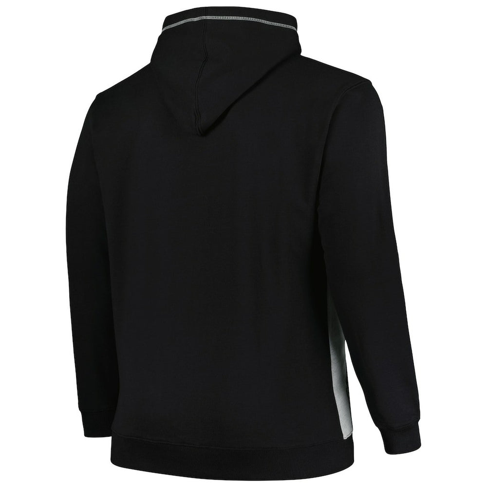 Fanatics Brooklyn Nets Big & Tall Contrast Pieced Stitched Full-Zip Hoodie Black/Heather Gray