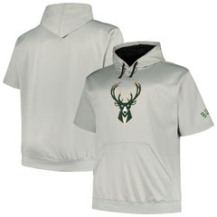 Fanatics Milwaukee Bucks Big & Tall Logo Pullover Hoodie Silver
