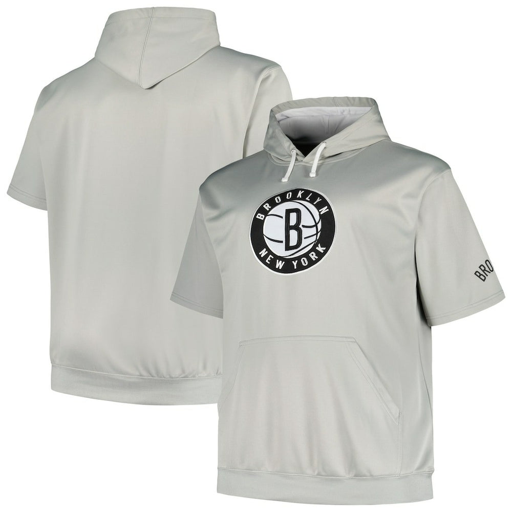 Fanatics Brooklyn Nets Big & Tall Logo Pullover Hoodie Silver