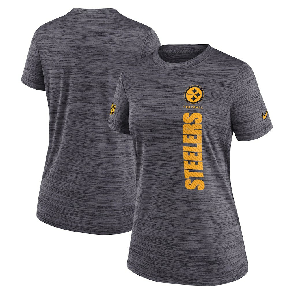 Pittsburgh Steelers Women's Sideline Velocity Dri-FIT T-Shirt - Charcoal - Nike