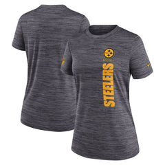 Pittsburgh Steelers Women's Sideline Velocity Dri-FIT T-Shirt - Charcoal - Nike