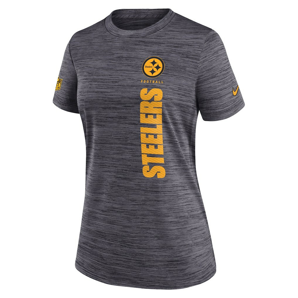 Pittsburgh Steelers Women's Sideline Velocity Dri-FIT T-Shirt - Charcoal - Nike