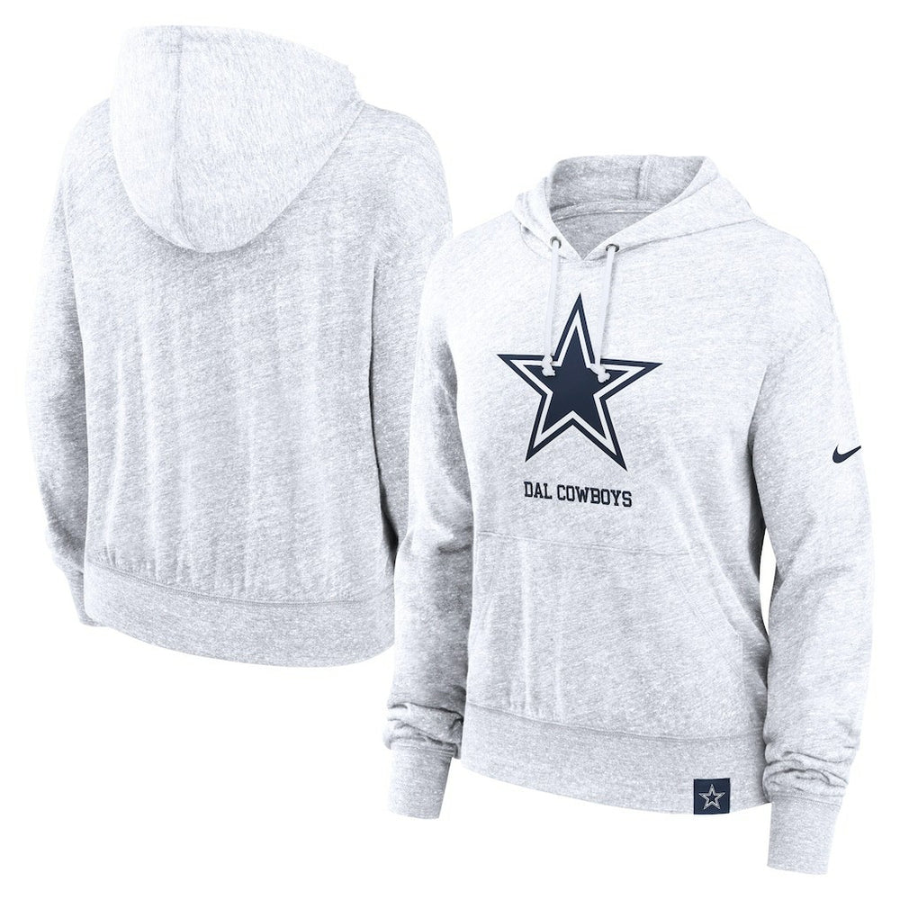 Dallas Cowboys Women's Gym Vintage Logo Pullover Hoodie - White - Nike