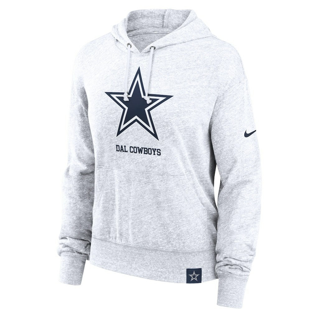 Dallas Cowboys Women's Gym Vintage Logo Pullover Hoodie - White - Nike