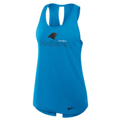 Carolina Panthers Women's Open-Back Crisscross Dri-FIT Tank Top - Blue - Nike
