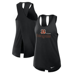 Cincinnati Bengals Women's Open-Back Crisscross Dri-FIT Tank Top - Black - Nike