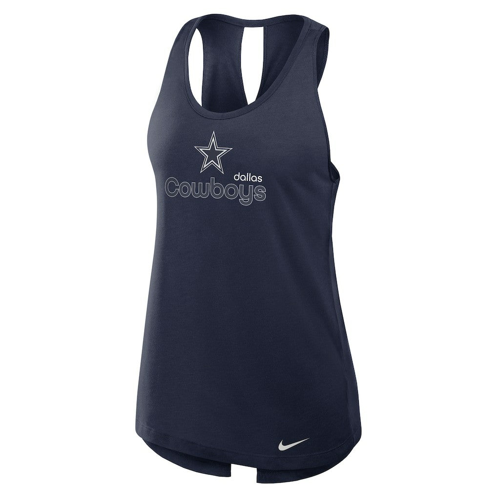 Dallas Cowboys Women's Open-Back Crisscross Dri-FIT Tank Top - Navy - Nike