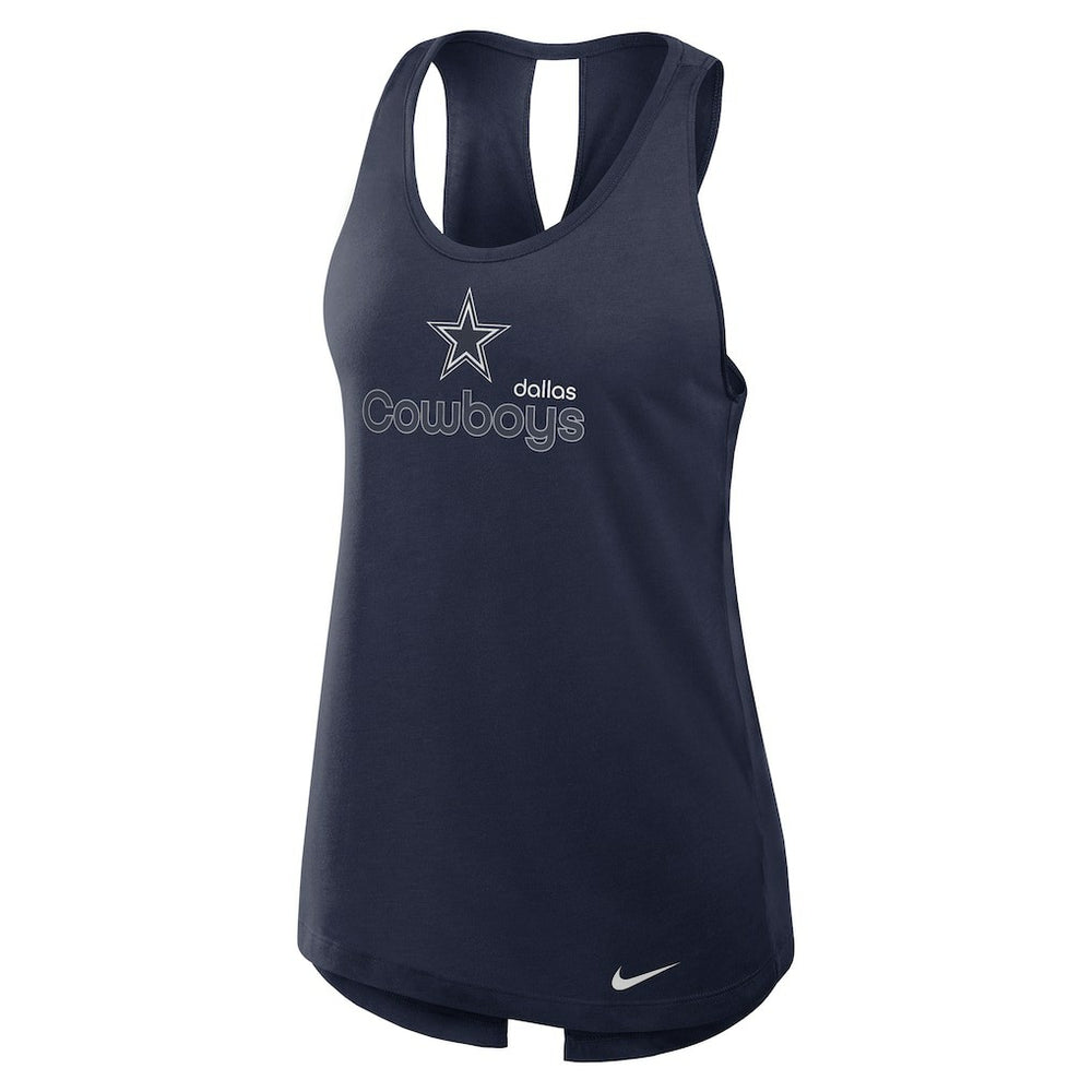 Dallas Cowboys Women's Open-Back Crisscross Dri-FIT Tank Top - Navy - Nike