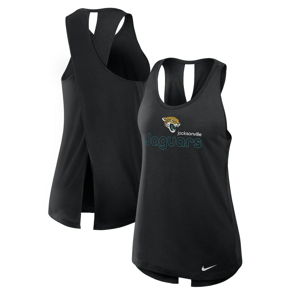 Jacksonville Jaguars Women's Open-Back Crisscross Dri-FIT Tank Top - Black - Nike