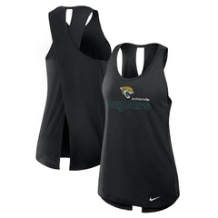 Jacksonville Jaguars Women's Open-Back Crisscross Dri-FIT Tank Top - Black - Nike